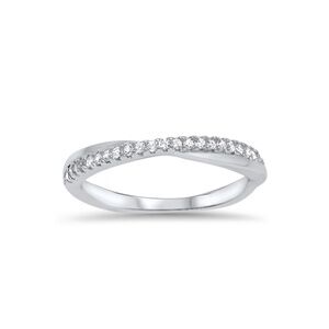 Sterling Silver Crossover Band Ring